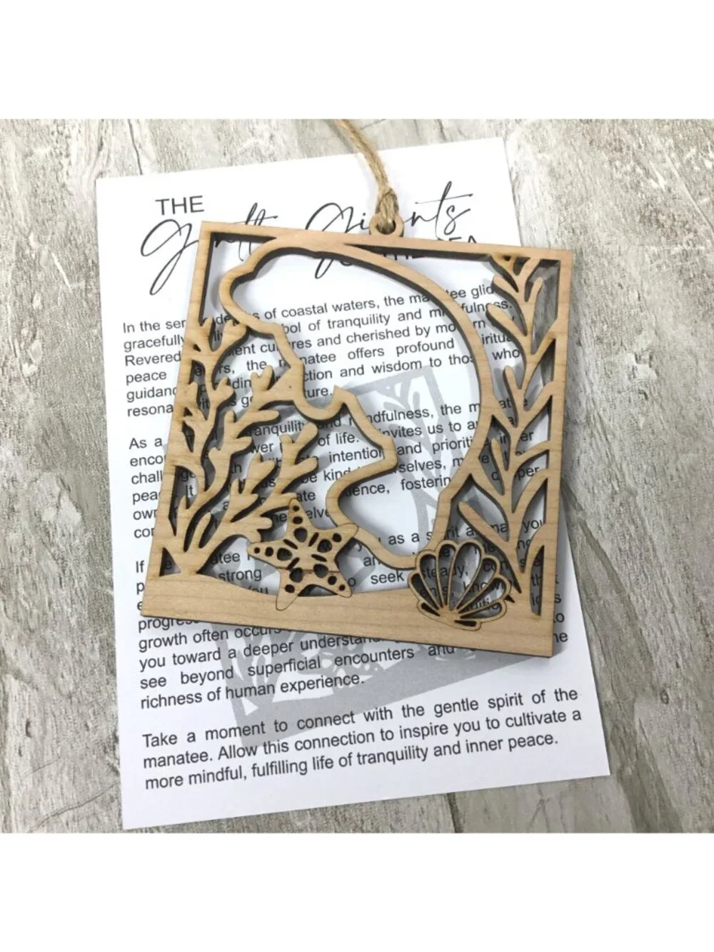 Manatee Story Card Ornament | Gentle Giants of the Sea | Tranquility & Mindfulne